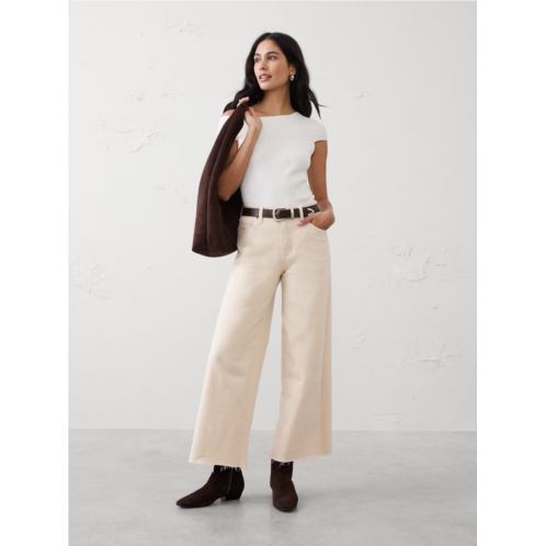 bananarepublic High-Rise Wide-Leg Cropped Jean