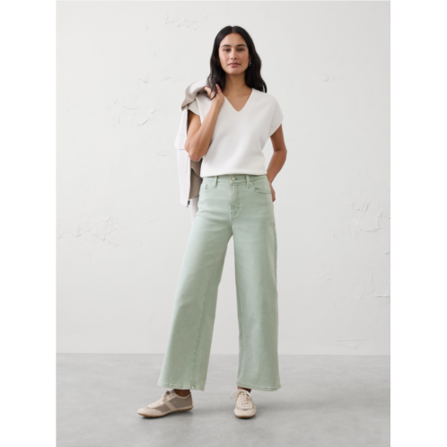 bananarepublic High-Rise Wide-Leg Cropped Jean