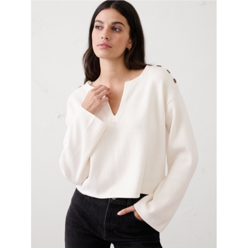 bananarepublic Button Notch-Neck Sweater