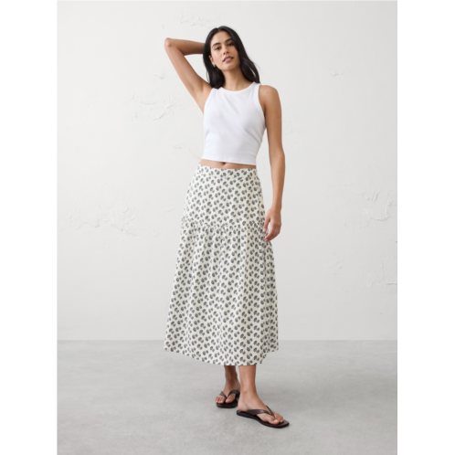 bananarepublic Linen-Blend Tiered Midi Skirt