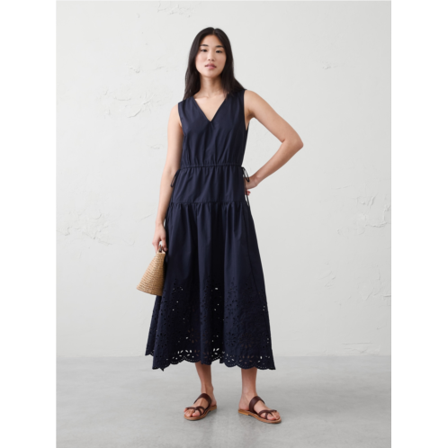bananarepublic Poplin Eyelet-Hem Midi Dress