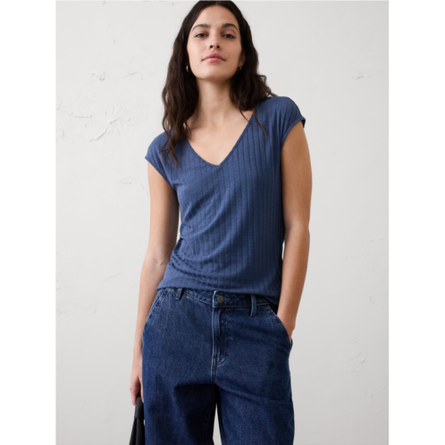 bananarepublic Ribbed V-Neck Top