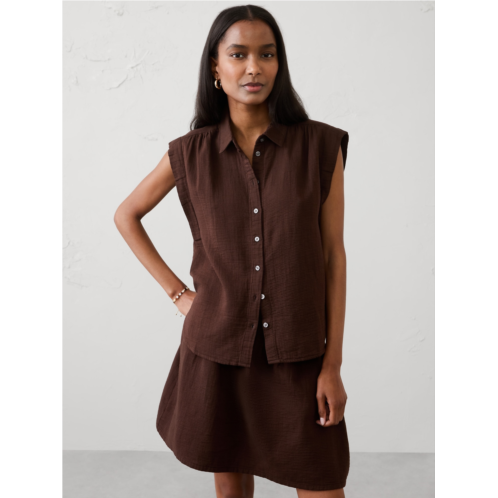 bananarepublic Gauze Soft-Gathered Shirt