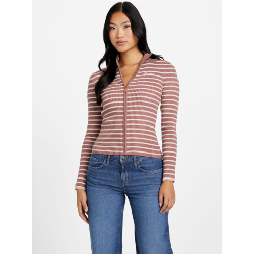 Guess Factory zinnia striped zip sweater