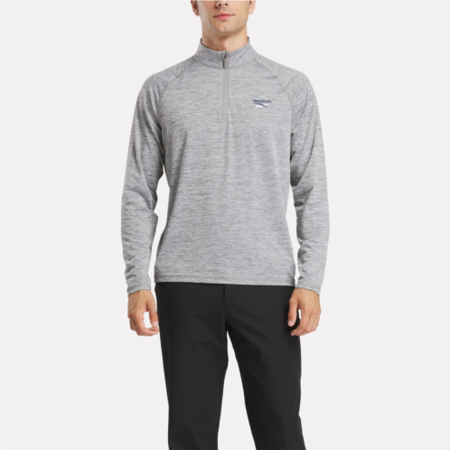 Reebok Mens Cationic Wicking Quarter-Zip Sweatshirt