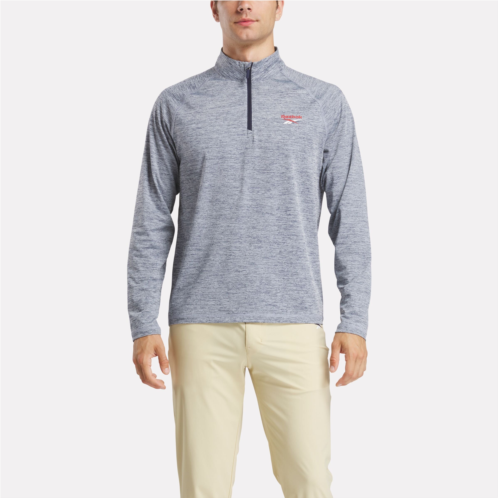 Reebok Mens Cationic Wicking Quarter-Zip Sweatshirt
