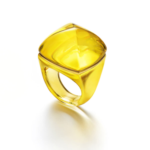 Baccarat Medicis Yellow Crystal Ring Size 5