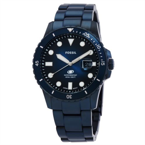 Fossil Quartz Blue Dial Mens Watch