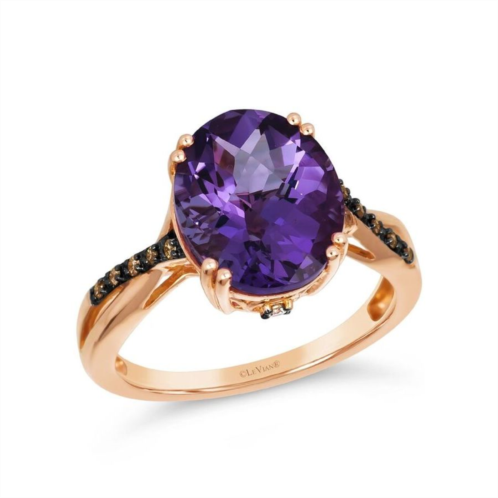 Le Vian Ladies Semi Precious Ring featuring 4 cts. Grape Amethyst set in 14K Strawberry Gold