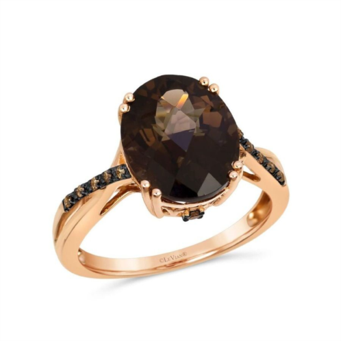 Le Vian Ladies Semi Precious Ring featuring 4 1/4 cts. Chocolate Quartz set in 14K Strawberry Gold