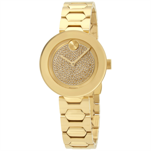 Movado Bold Pave Crystal Dial Ladies Watch