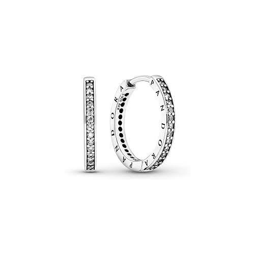 Pandora Sparkle Logo Hoop Earrings