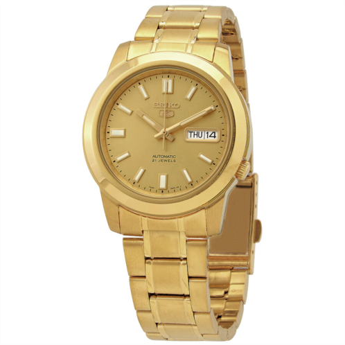 Seiko 5 Automatic Gold Dial Yellow Gold-tone Mens Watch