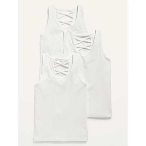 OldNavy Solid Lattice-Back Tank Top 3-Pack for Girls