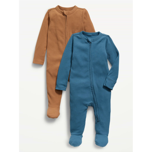 OldNavy Sleep & Play 2-Way-Zip Footed One-Piece 2-Pack for Baby