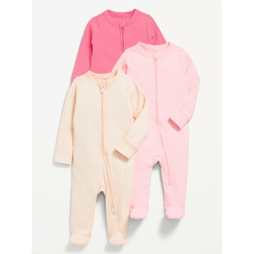 OldNavy 2-Way-Zip Sleep & Play Footed One-Piece 3-Pack for Baby