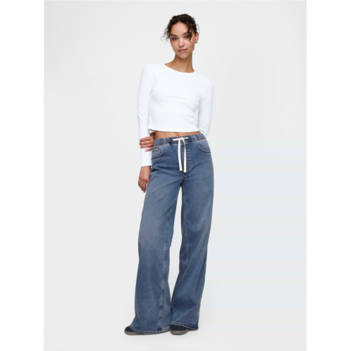 Gap Mid Rise Knit Easy Baggy Jeans