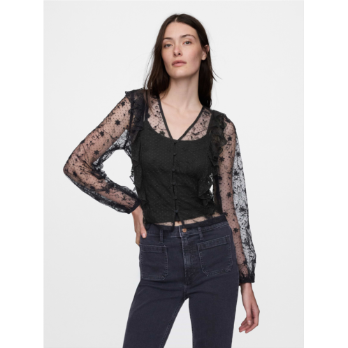 Gap Recycled Lace Ruffle Top