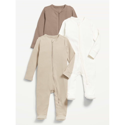 OldNavy Unisex 2-Way-Zip Sleep & Play Footed One-Piece 3-Pack for Baby