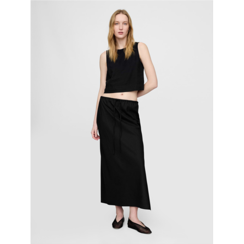 Gap Linen-Blend Midi Skirt