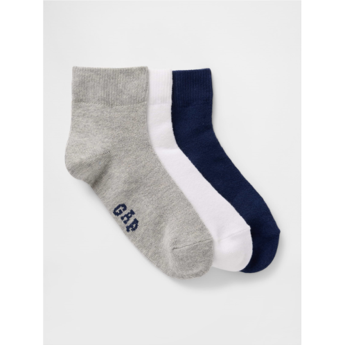 Kids Gap Logo Quarter Crew Socks (3-Pack)
