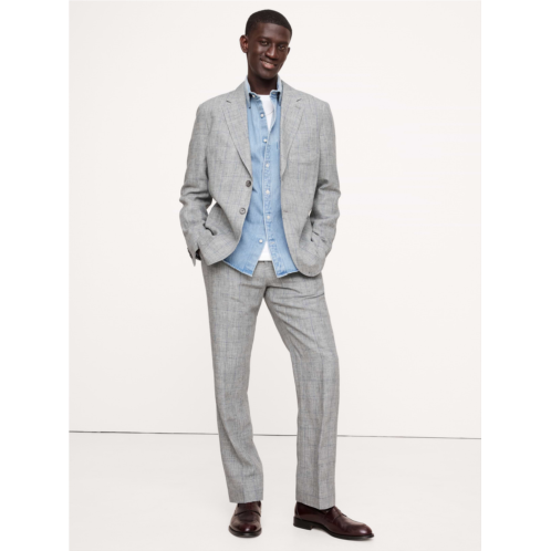 Bananarepublic Straight Plaid Linen Suit Pant