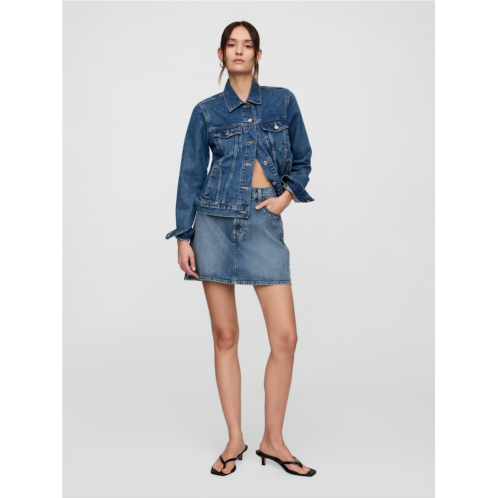 Gap High Rise Studded Denim Mini Skirt