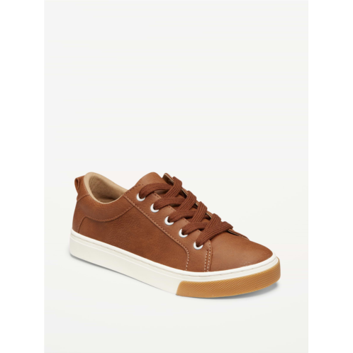 OldNavy Faux-Leather Gender-Neutral Lace-Up Sneakers for Kids