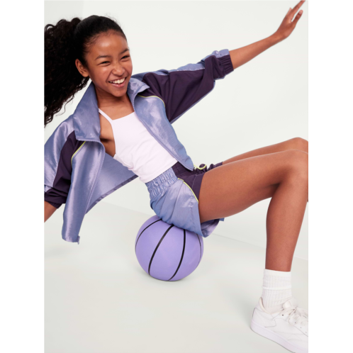 OldNavy Shiny Oversized Cropped Color-Block Zip Jacket for Girls