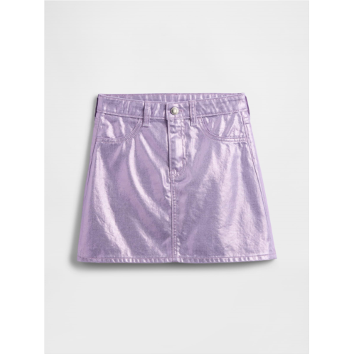 Gap Kids Metallic Denim Mini Skirt