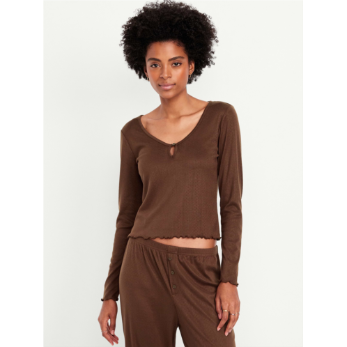 OldNavy Cozy Lettuce-Edge Pajama Top