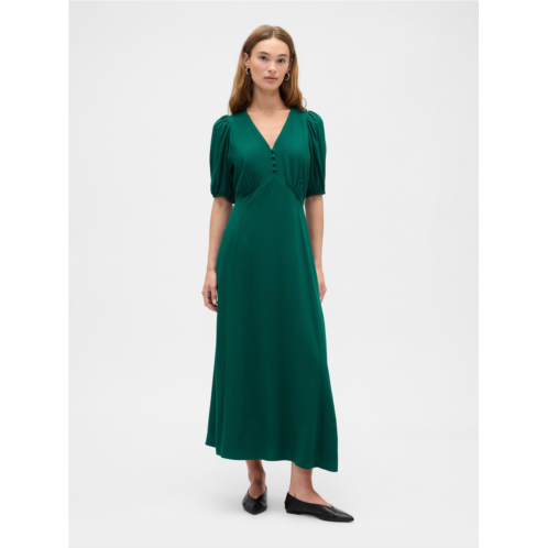 Gap Puff Sleeve V-Neck Maxi Dress