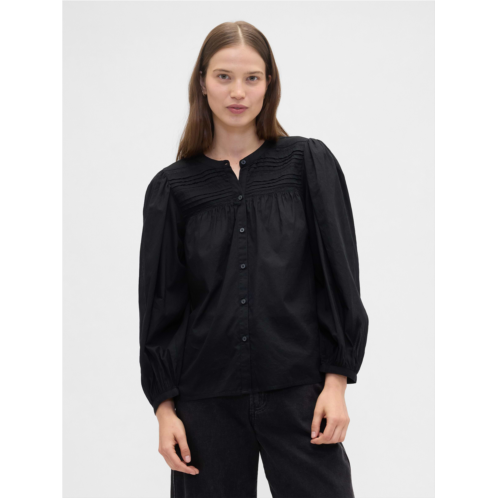 Gap Relaxed Puff Sleeve Lace Top