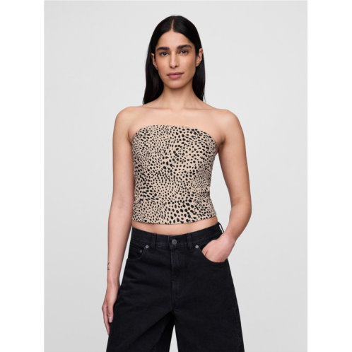 Gap Linen-Blend Strapless Corset Crop Top