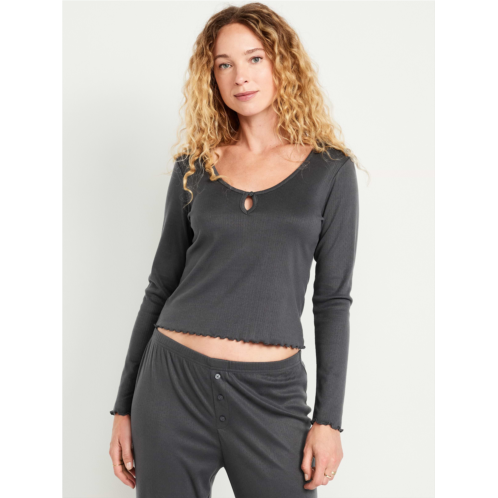 OldNavy Cozy Lettuce-Edge Pajama Top