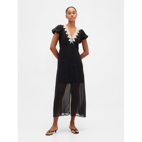 Gap Lace-Trim V-Neck Maxi Dress