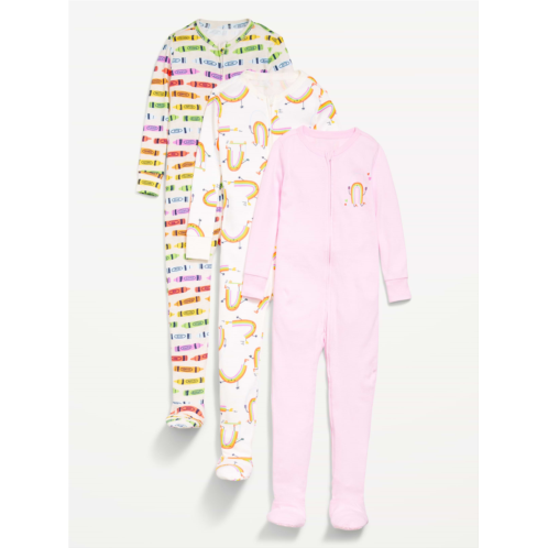 OldNavy Snug-Fit 2-Way-Zip Pajama One-Piece 3-Pack for Toddler & Baby