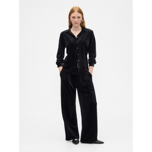 Gap Recycled Pull-On Velour Wide-Leg Pants