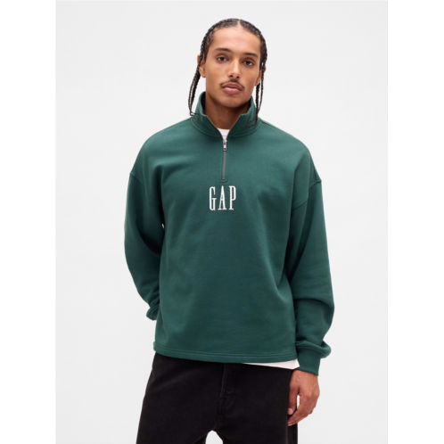 Gap Heavyweight Oversized Logo Quarter-Zip Pullover
