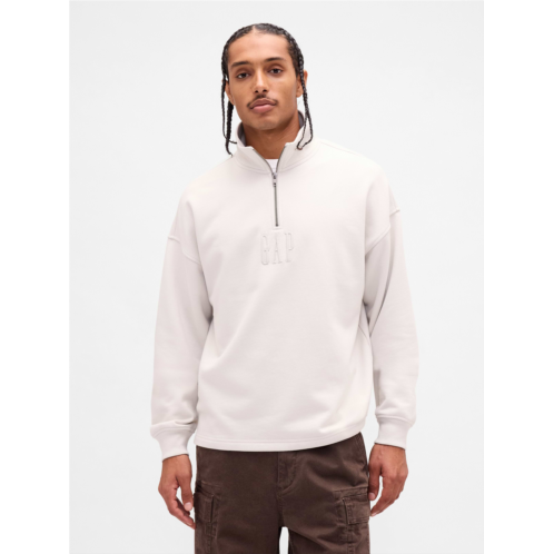 Gap Heavyweight Oversized Logo Quarter-Zip Pullover