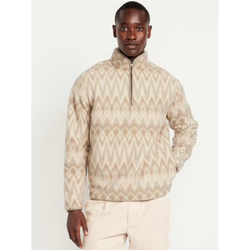 OldNavy Printed Sherpa Quarter-Zip Pullover