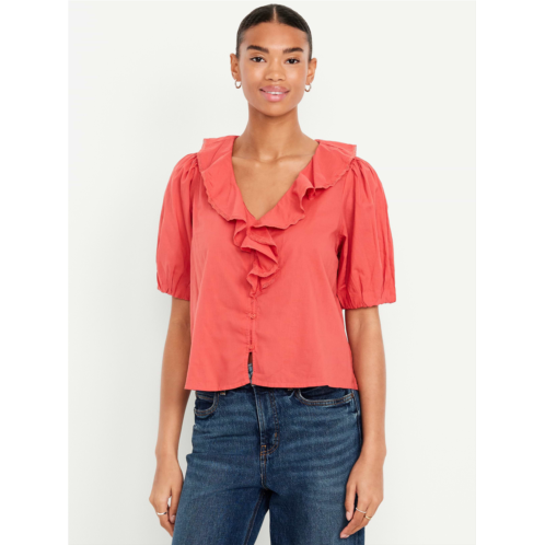 OldNavy Ruffle Collar Button-Down Top