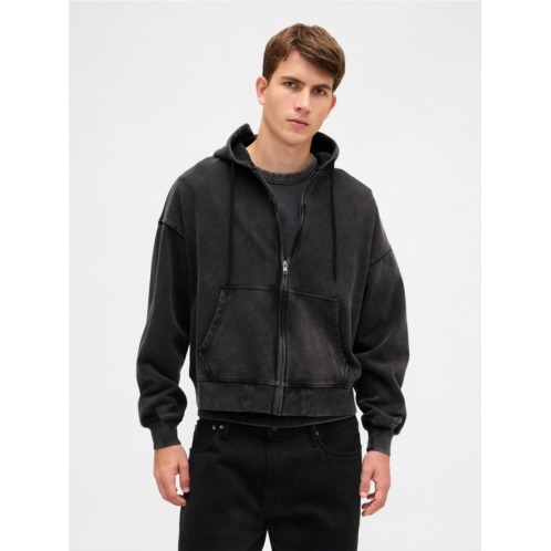 Gap Adult Heavyweight Oversized Crop Zip Hoodie
