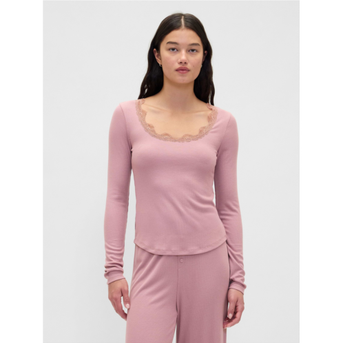 Gap MiniRib Lace-Trim PJ Top