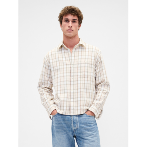Gap Twill Straight-Hem Shirt