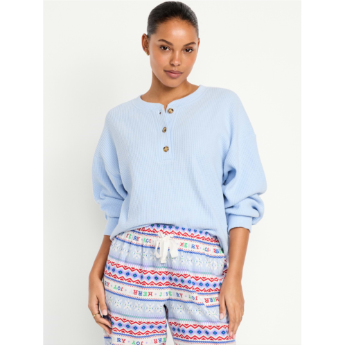 OldNavy Oversized Cozy Waffle Henley Top
