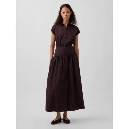 Gap Poplin Drop-Waist Maxi Shirtdress