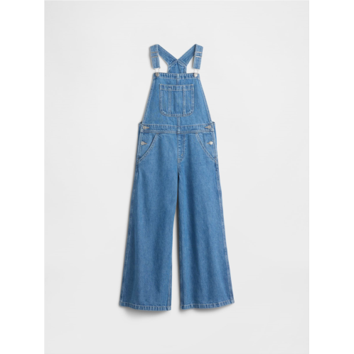 Gap Kids Relaxed Wide-Leg Denim Overalls