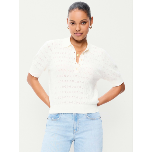OldNavy SoSoft Lite Short-Sleeve Pointelle Cropped Polo
