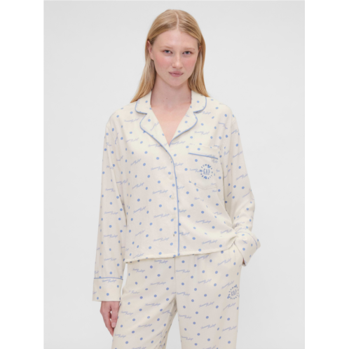 Gap × Summer Fridays Relaxed Flannel Dotted PJ Shirt